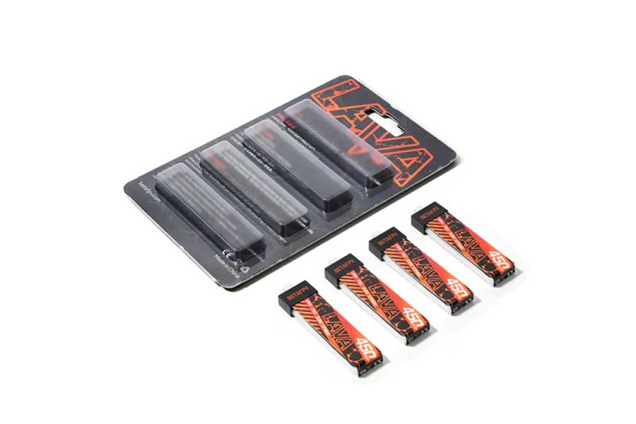 画像1: BETAFPV バッテリー LAVA 1S 450mAh 75C Battery (4PCS)【Cetus Pro/Cetus X/Meteor 75/Meteor 75 Proなど】21017 (1)